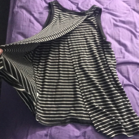 Summer tank top draped striped layered - Picture 3 of 3